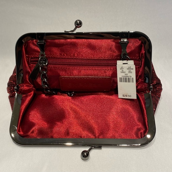 Express Vintage Red Sparkly Clutch, NWT - Picture 3 of 9